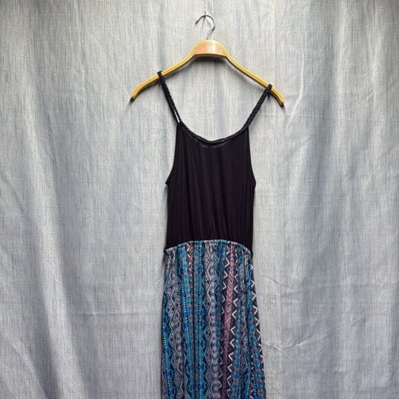 🏴 Pink Rose Black and Blue Spaghetti Strap Sundress size medium NWT - Picture 2 of 8